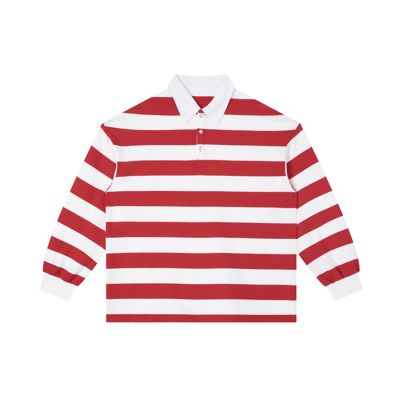 100% COTTON STRIPED POLO LONGSLEEVE