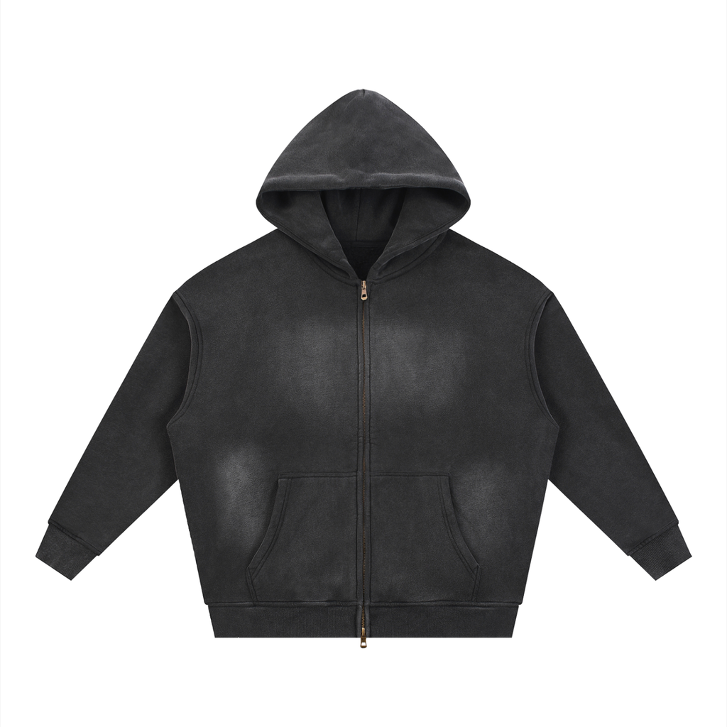 SUN FADED DOUBLE ZIPPER HOODIES