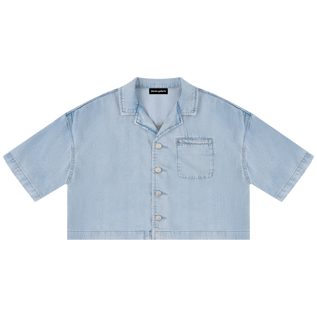 WOMEN'S 100% LYOCELL CROPPED BUTTON UP