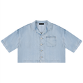 WOMEN'S 100% LYOCELL CROPPED BUTTON UP