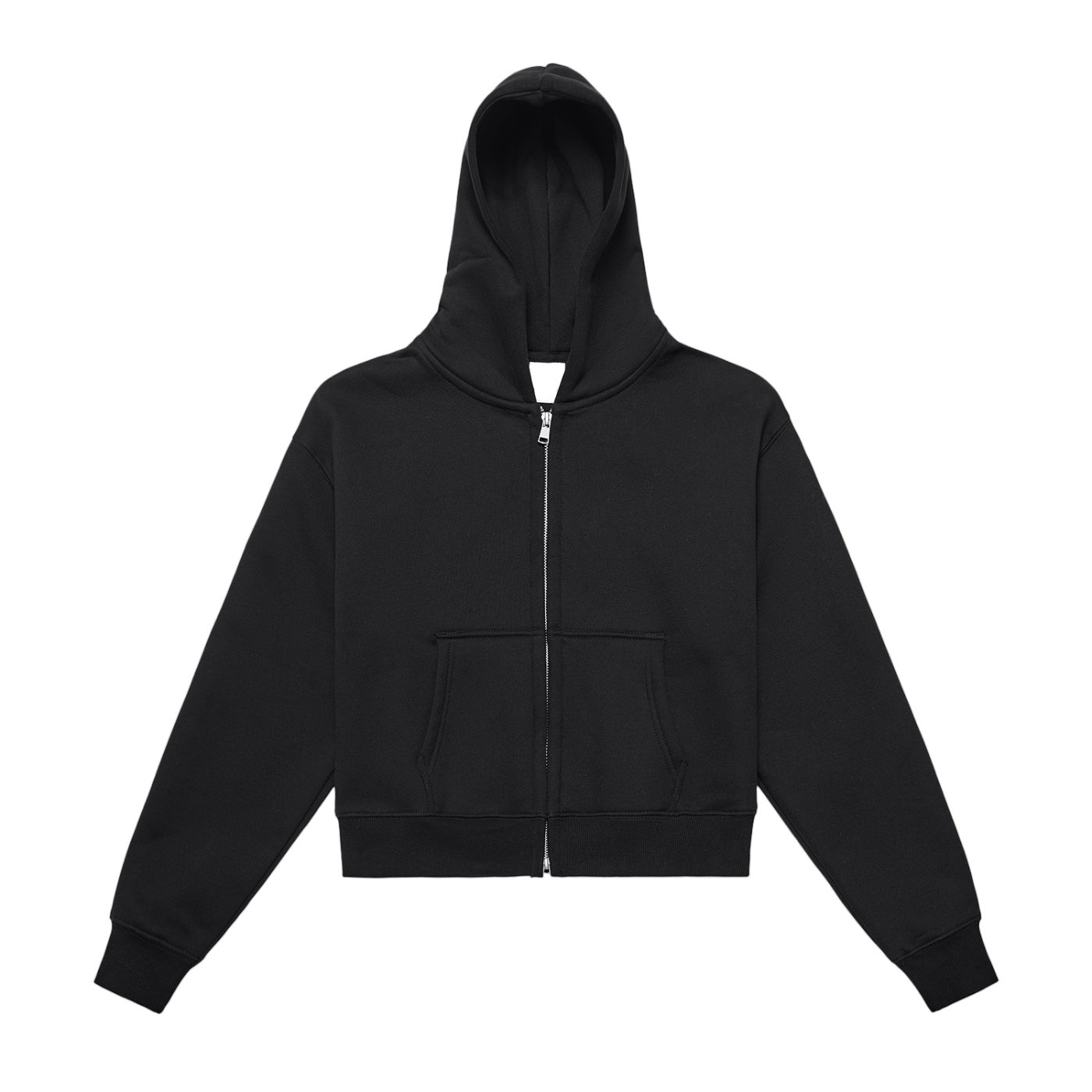 WOMEN'S DOUBLE ZIPPER CROPPED HOODIE