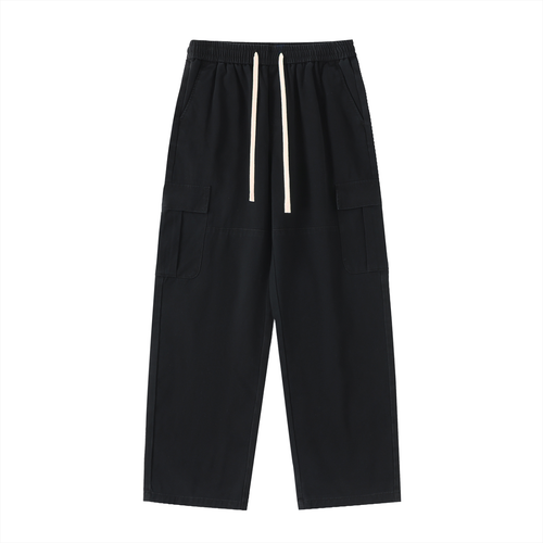 100% COTTON DRAWSTRING CARGO PANTS