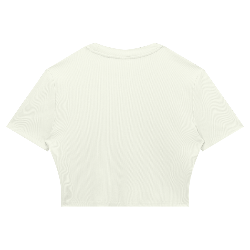 WOMEN'S RIBBED CROPPED T-SHIRT