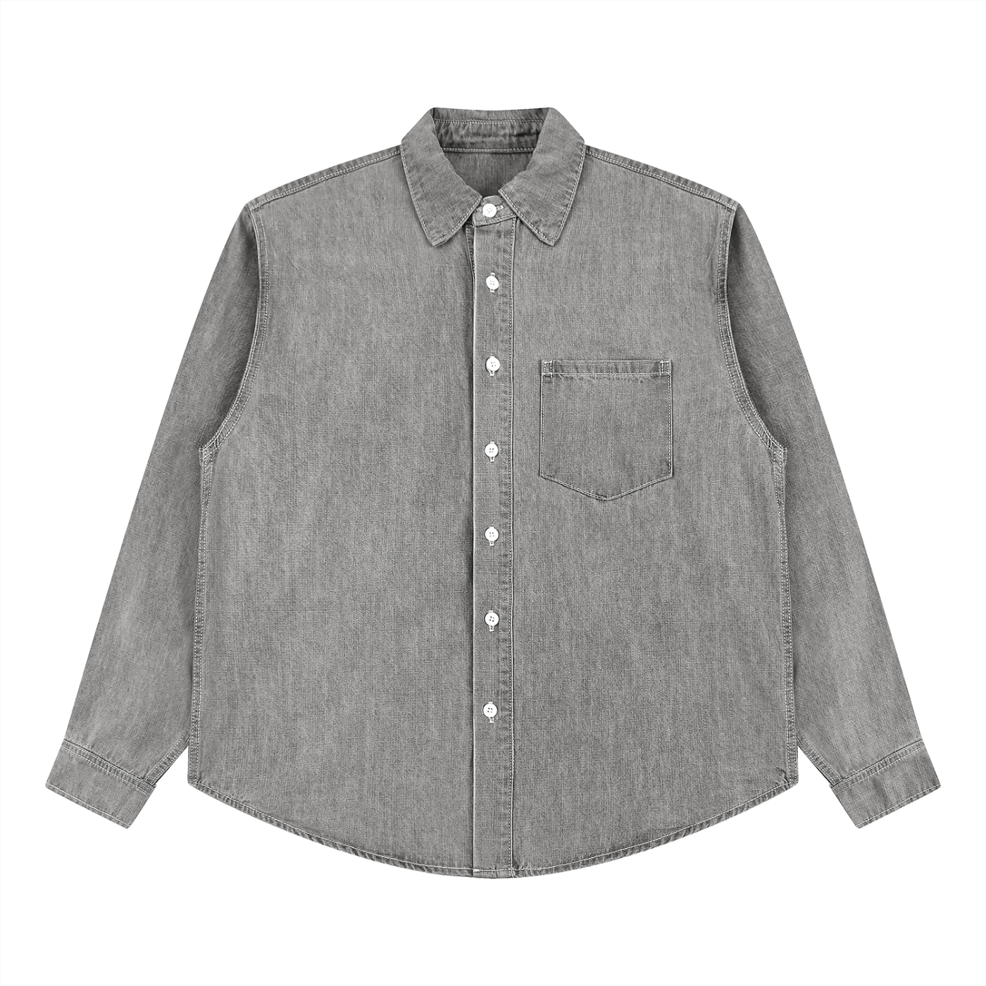 VINTAGE WASHED DENIM BUTTON UP