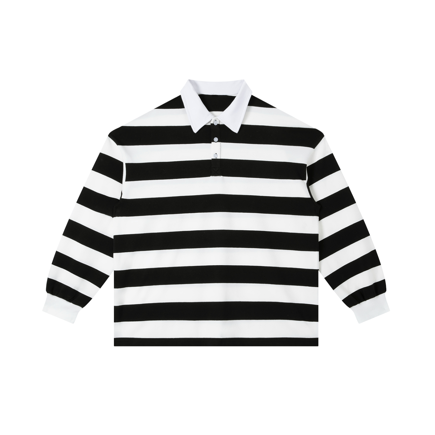 100% COTTON STRIPED POLO LONGSLEEVE