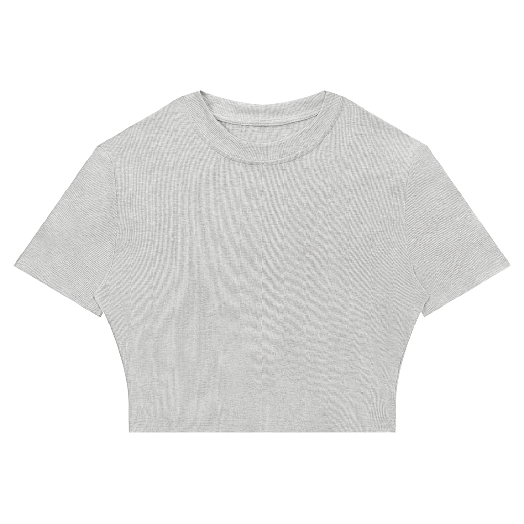 WOMEN'S RIBBED CROPPED T-SHIRT