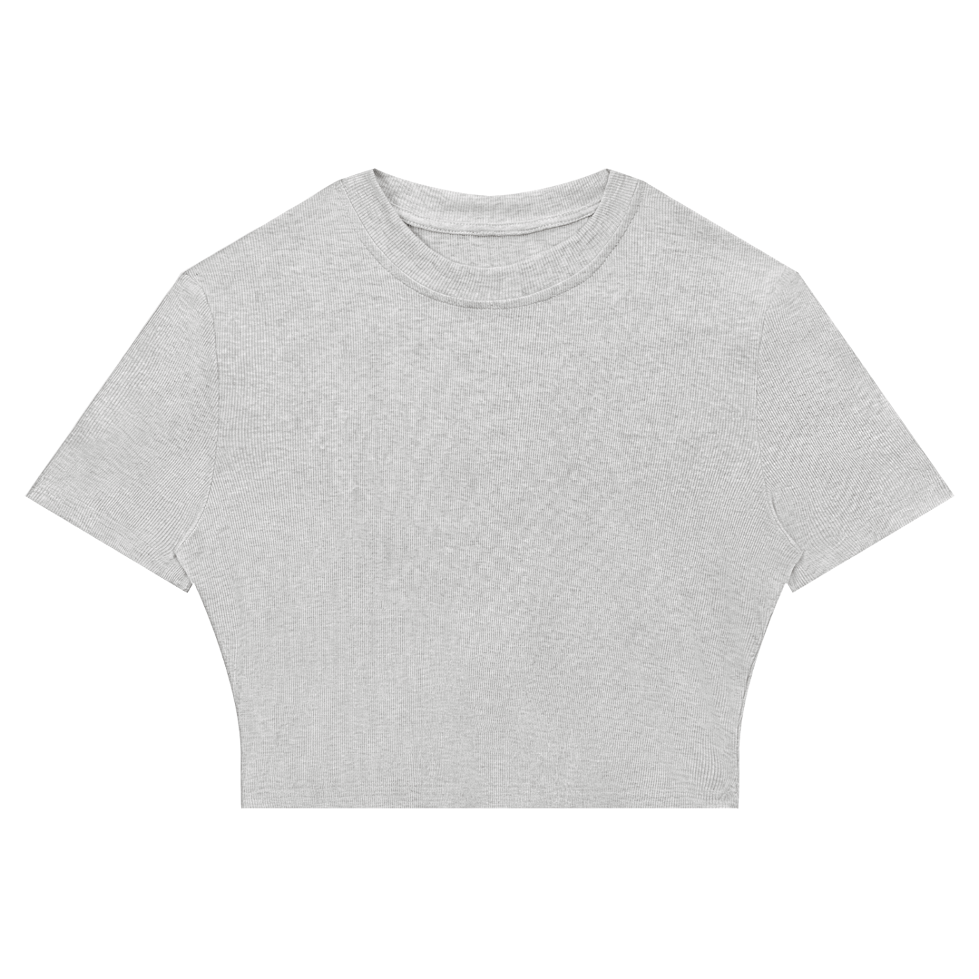 WOMEN'S RIBBED CROPPED T-SHIRT