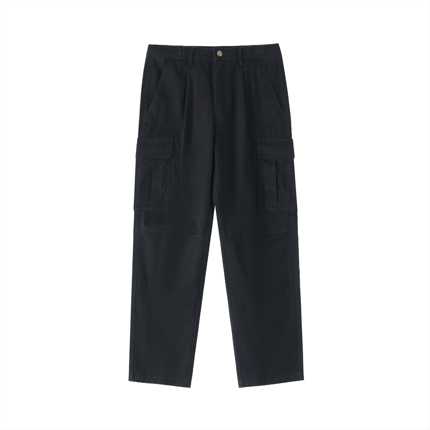 100% COTTON ELASTIC WAIST CARGO PANTS