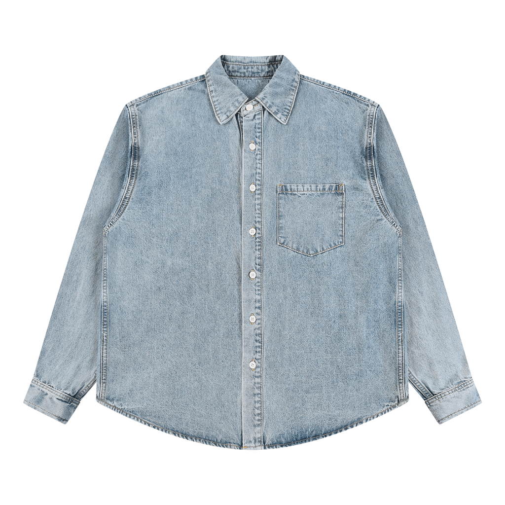 VINTAGE WASHED DENIM BUTTON UP
