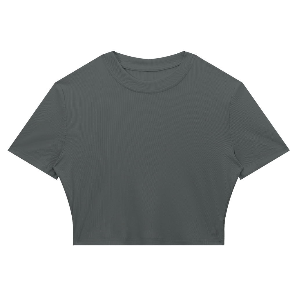 WOMEN'S RIBBED CROPPED T-SHIRT