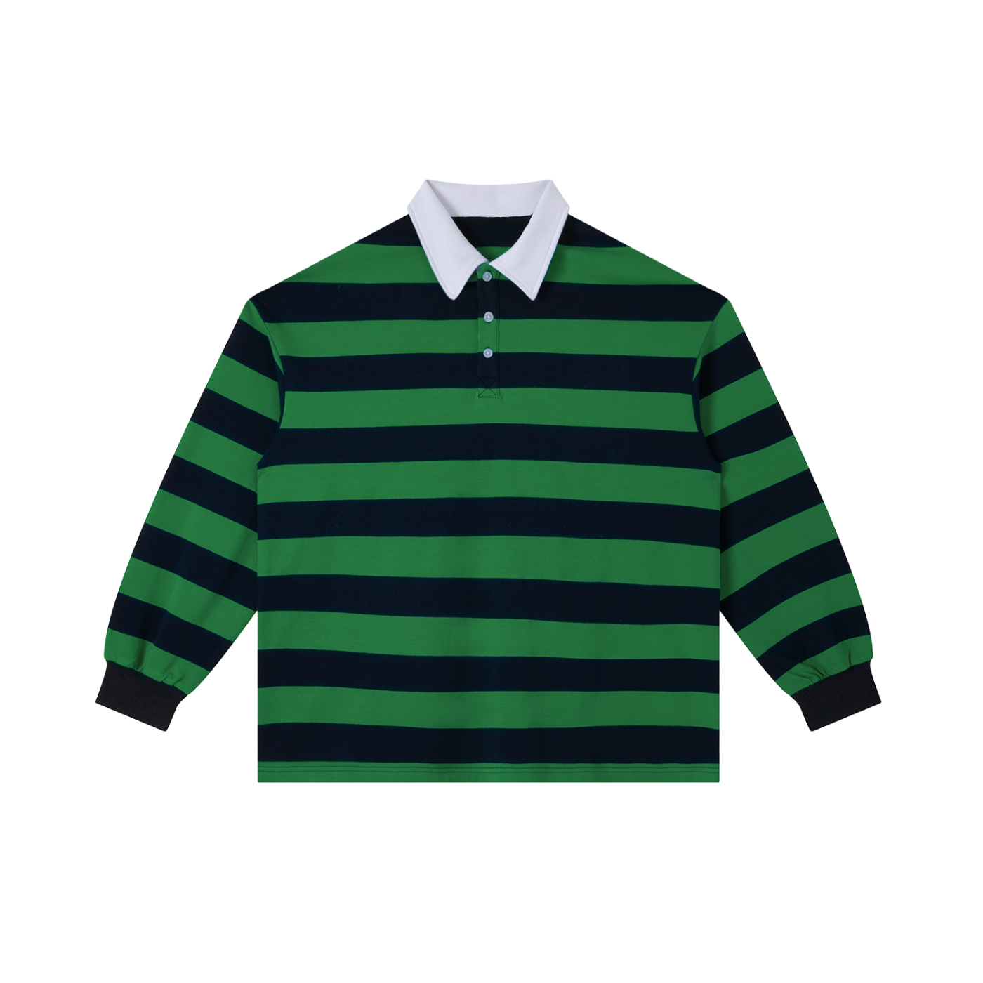 100% COTTON STRIPED POLO LONGSLEEVE