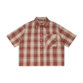 100% COTTON PLAID BUTTON UP