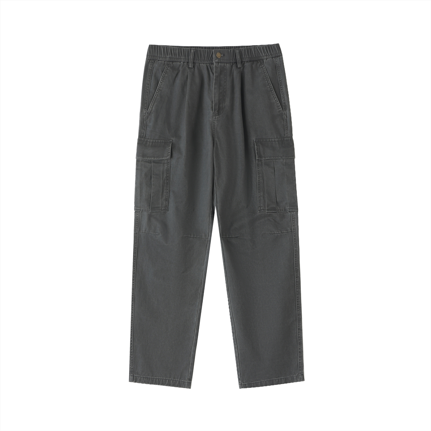 100% COTTON ELASTIC WAIST CARGO PANTS
