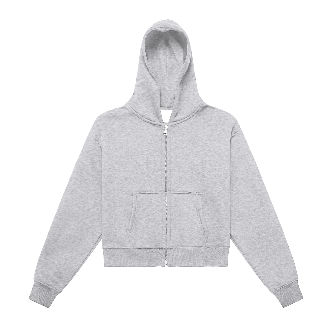 WOMEN'S DOUBLE ZIPPER CROPPED HOODIE