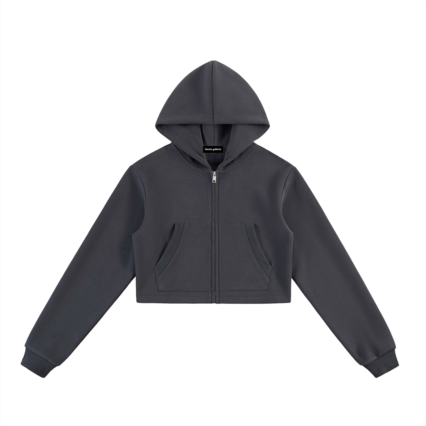 WOMENS CROPPED ZIPPER HOODIE