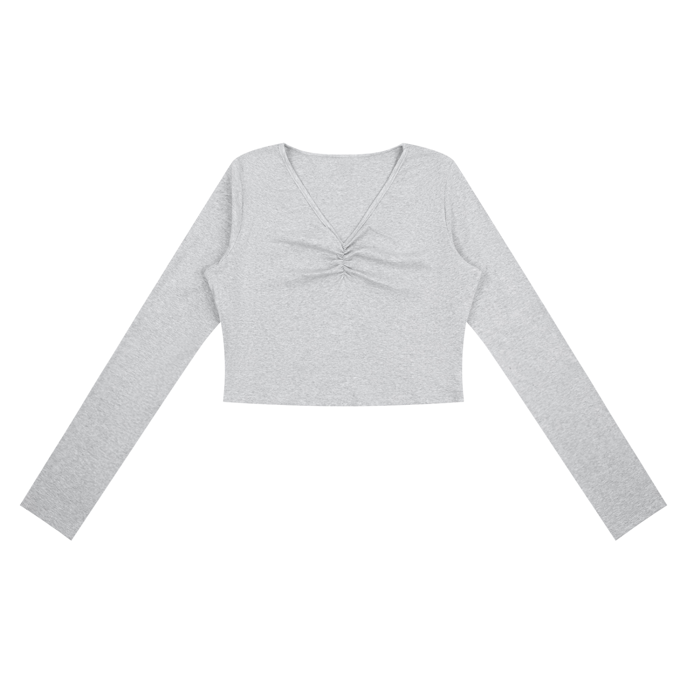 WOMEN'S RUCHED LONGSLEEVE CROP TOP