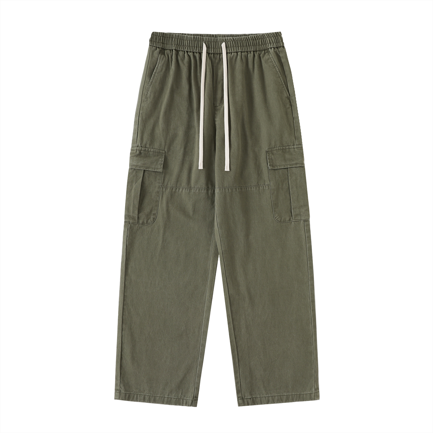 100% COTTON DRAWSTRING CARGO PANTS
