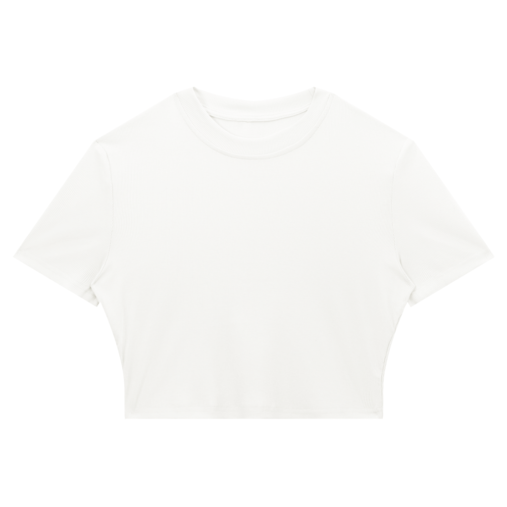 WOMEN'S RIBBED CROPPED T-SHIRT