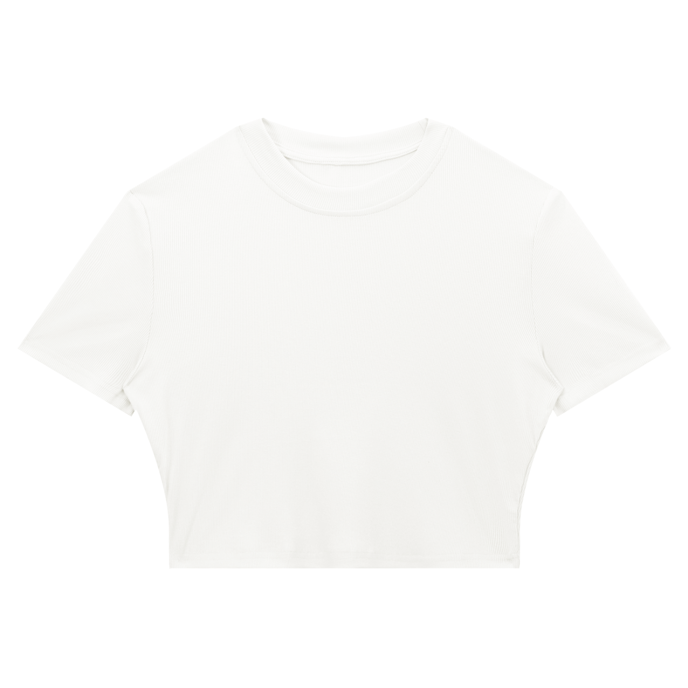WOMEN'S RIBBED CROPPED T-SHIRT
