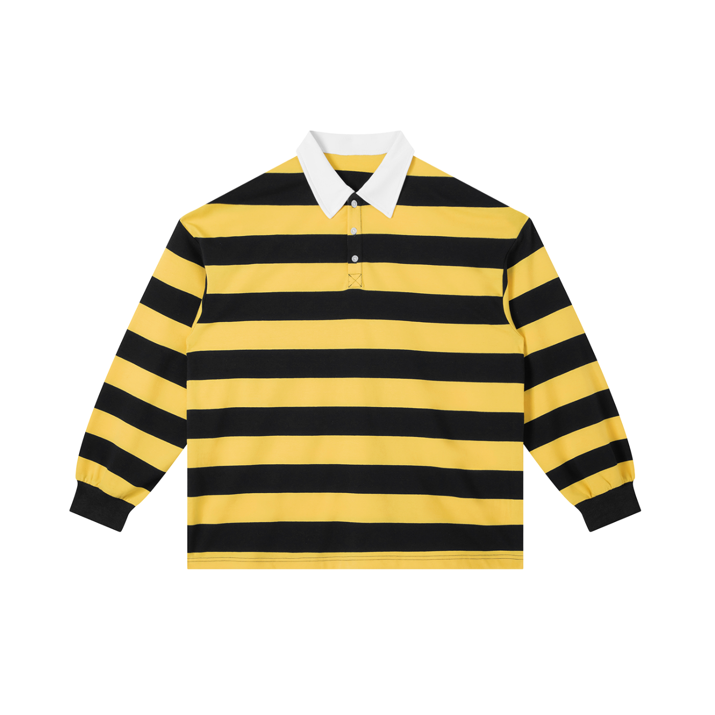 100% COTTON STRIPED POLO LONGSLEEVE