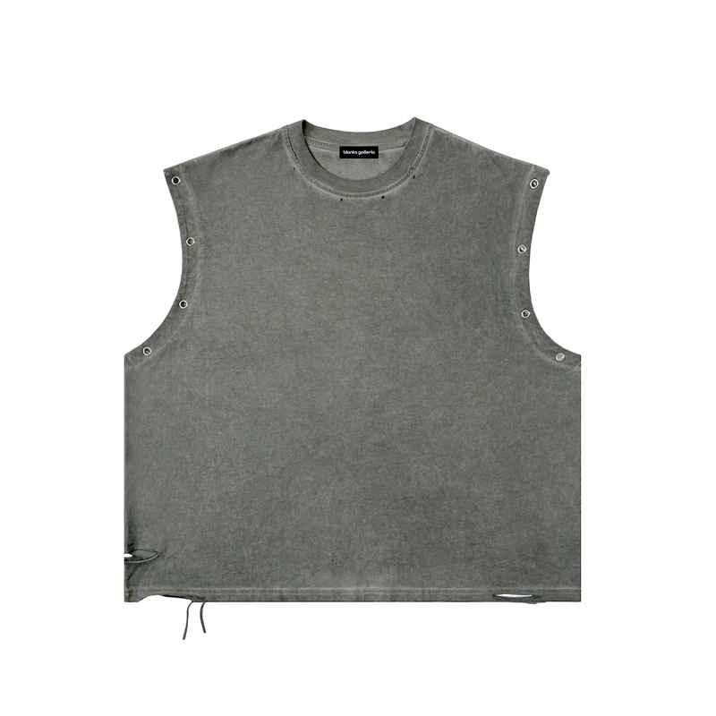DISTRESSED GROMMET TANK TOP