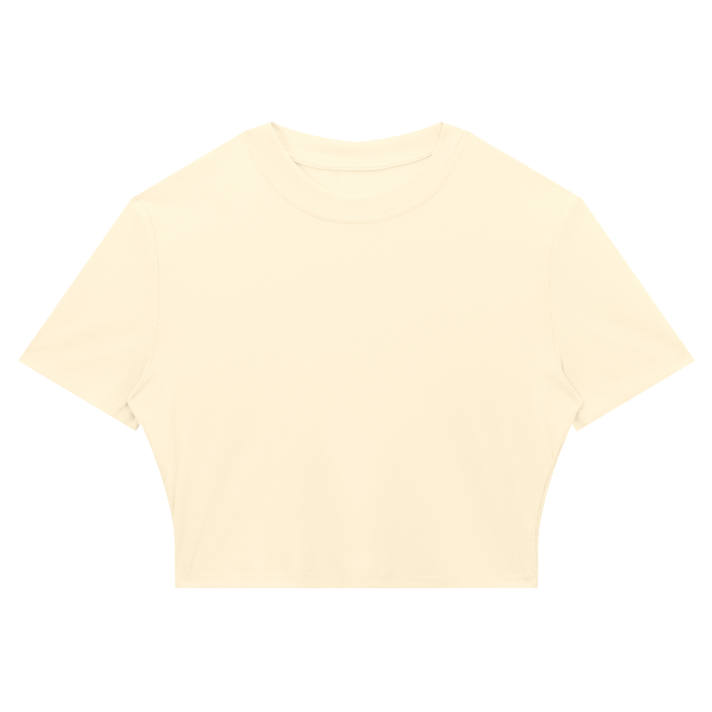 WOMEN'S RIBBED CROPPED T-SHIRT