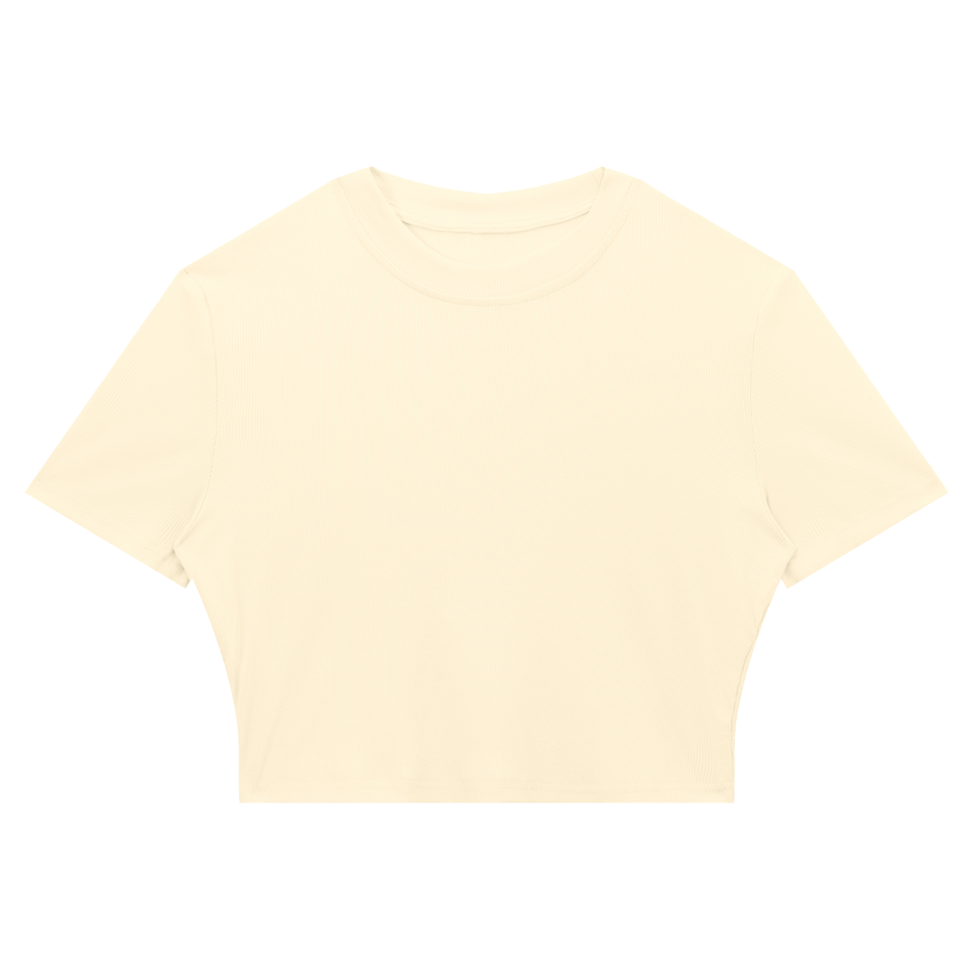 WOMEN'S RIBBED CROPPED T-SHIRT