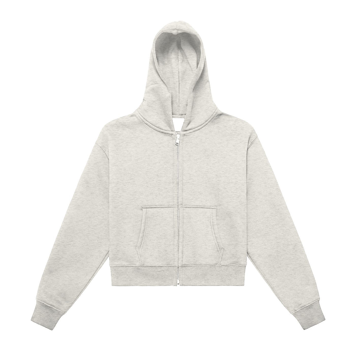 WOMEN'S DOUBLE ZIPPER CROPPED HOODIE