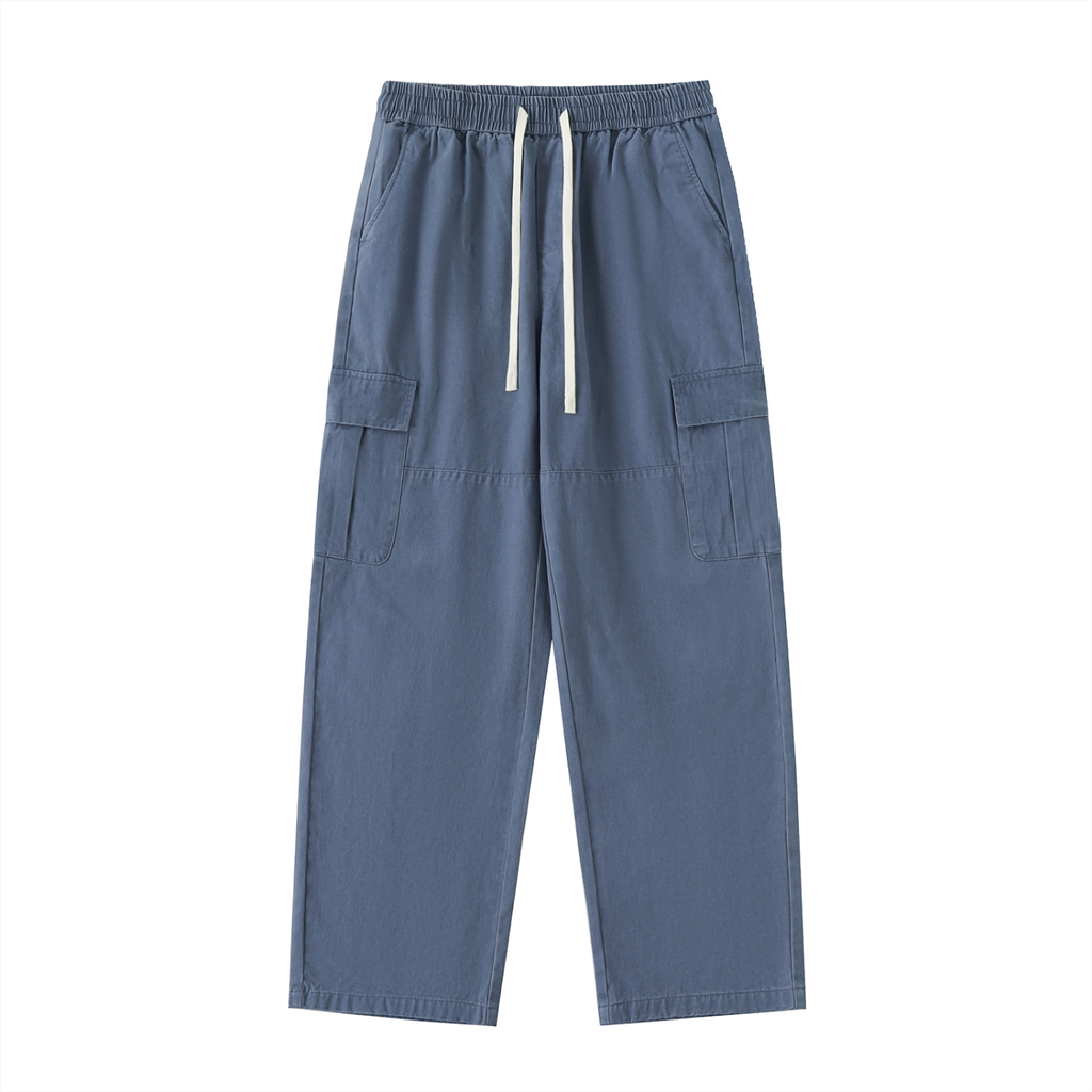100% COTTON DRAWSTRING CARGO PANTS