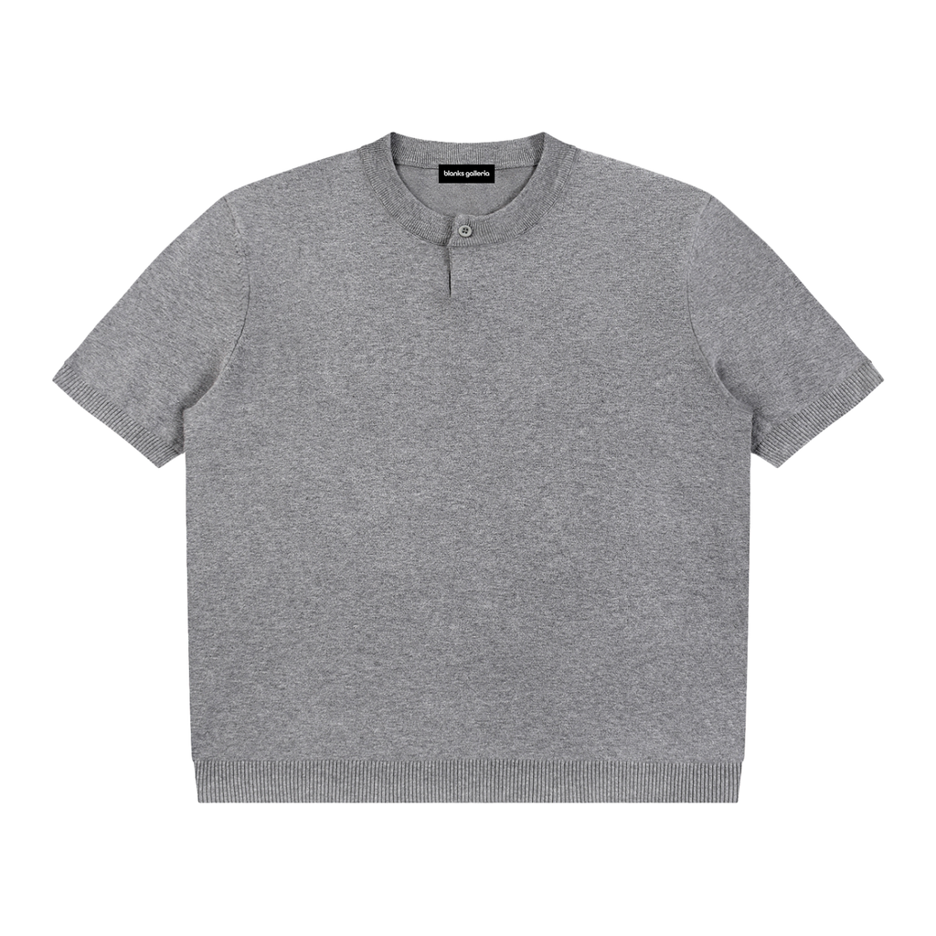 100% COTTON KNIT HENLEY