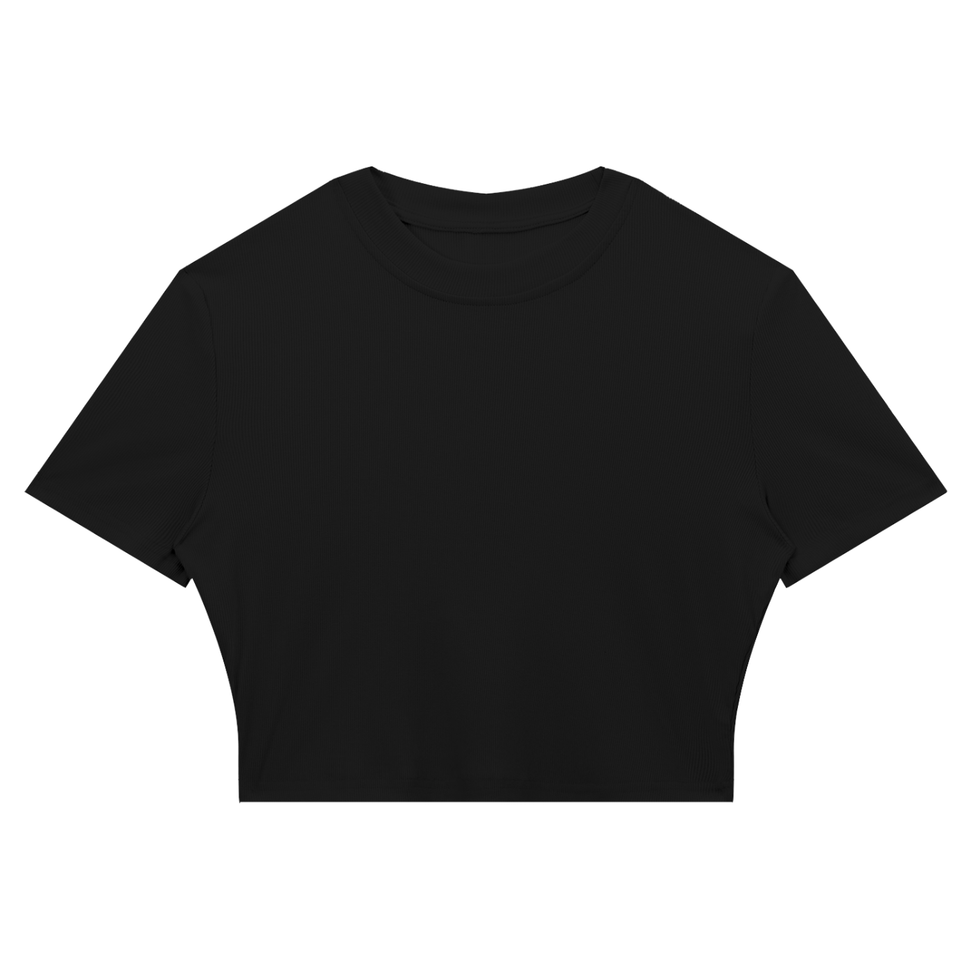 WOMEN'S RIBBED CROPPED T-SHIRT
