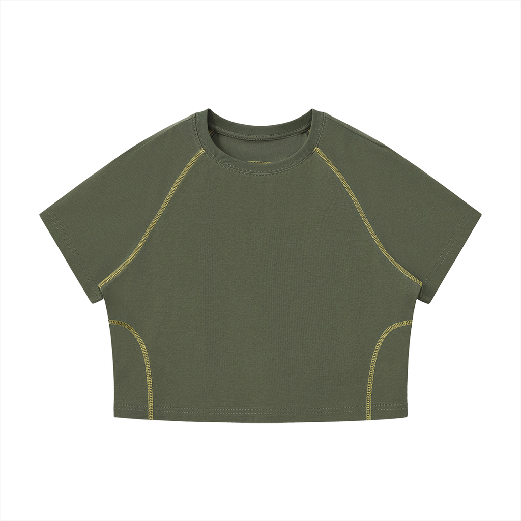 WOMEN'S RAGLAN STITCH CROP TOP