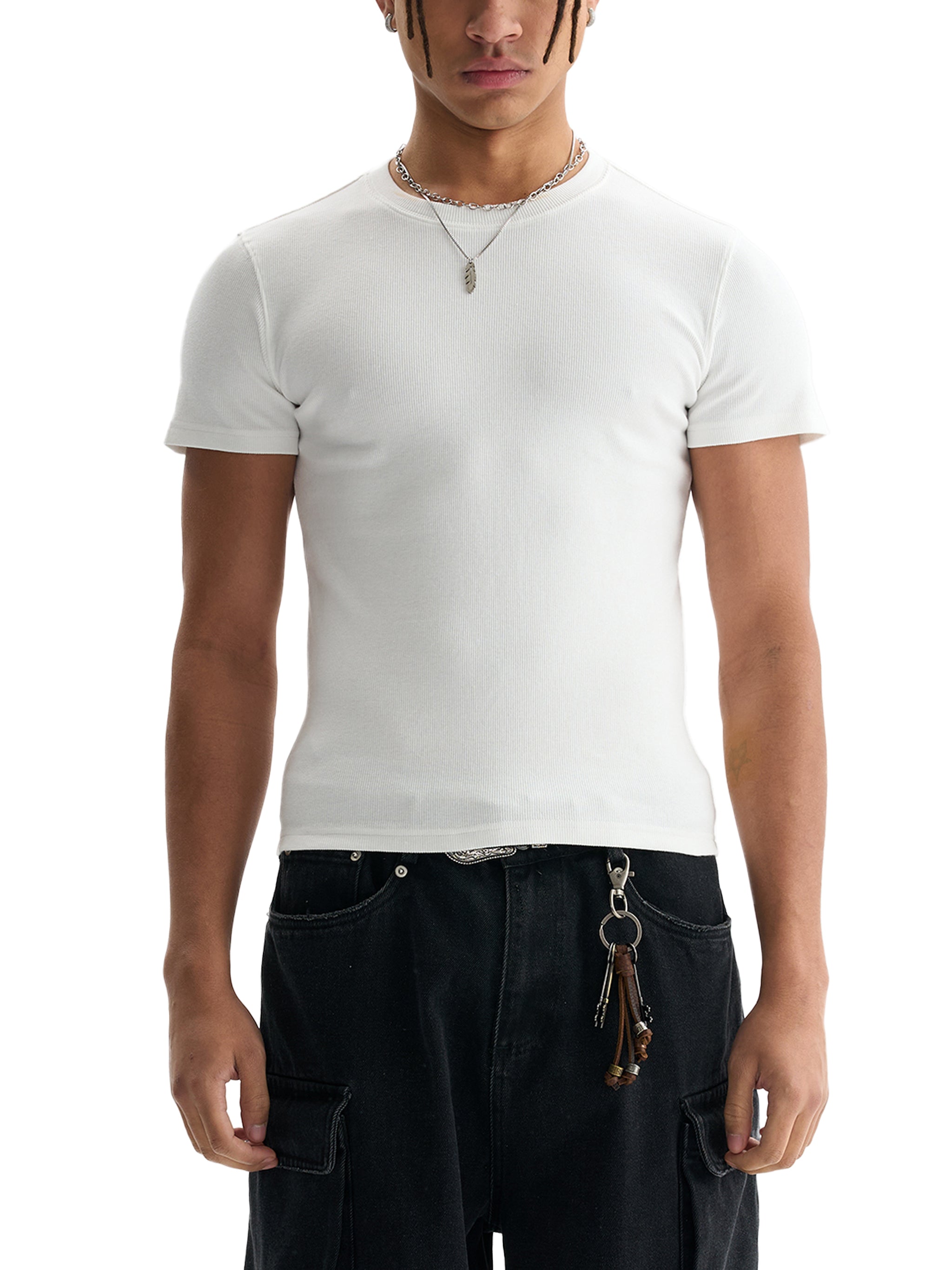 MENS RIBBED CROP TOP