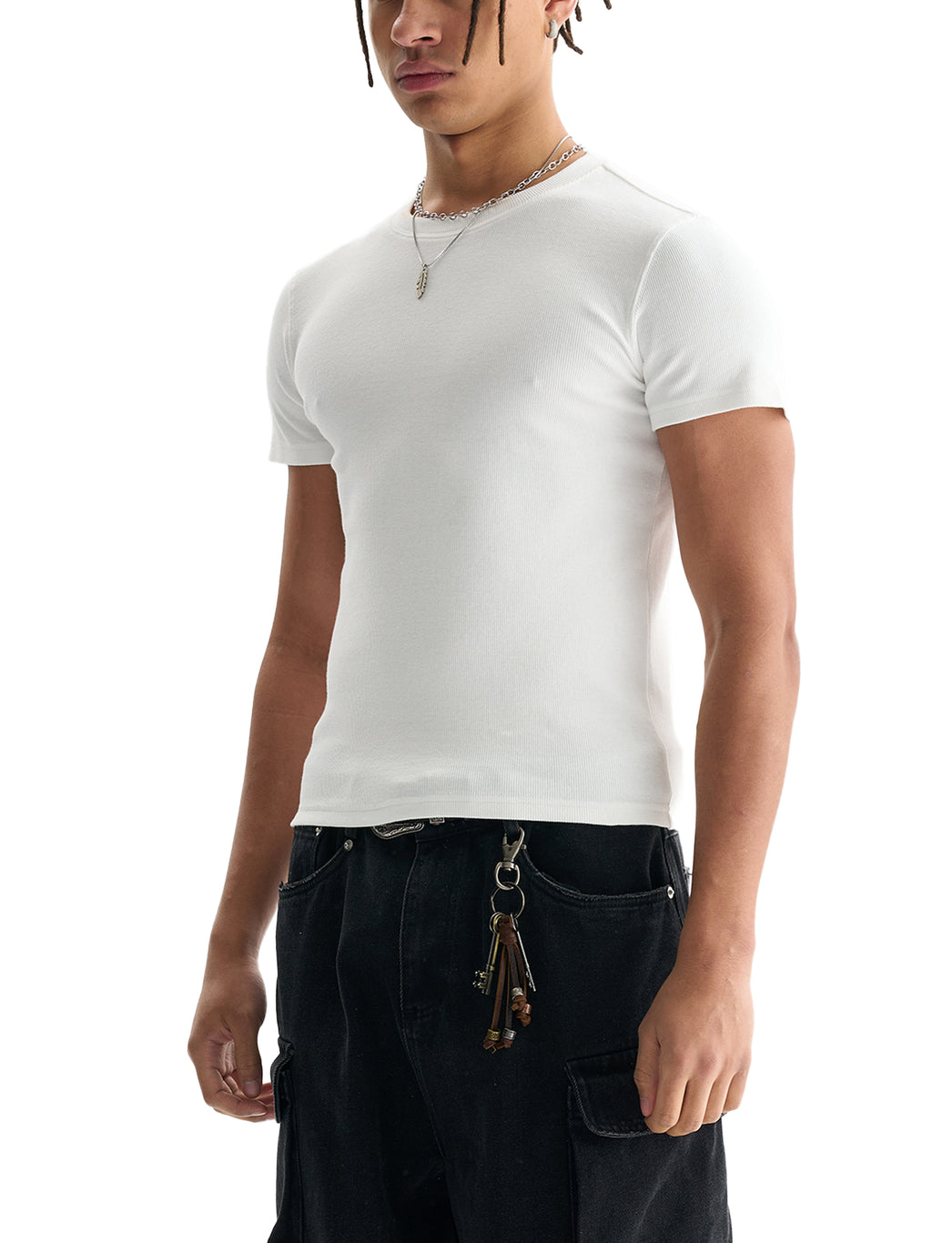 MENS RIBBED CROP TOP