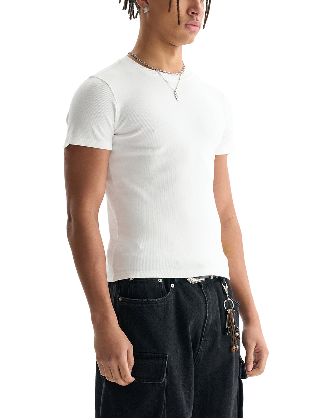 MENS RIBBED CROP TOP