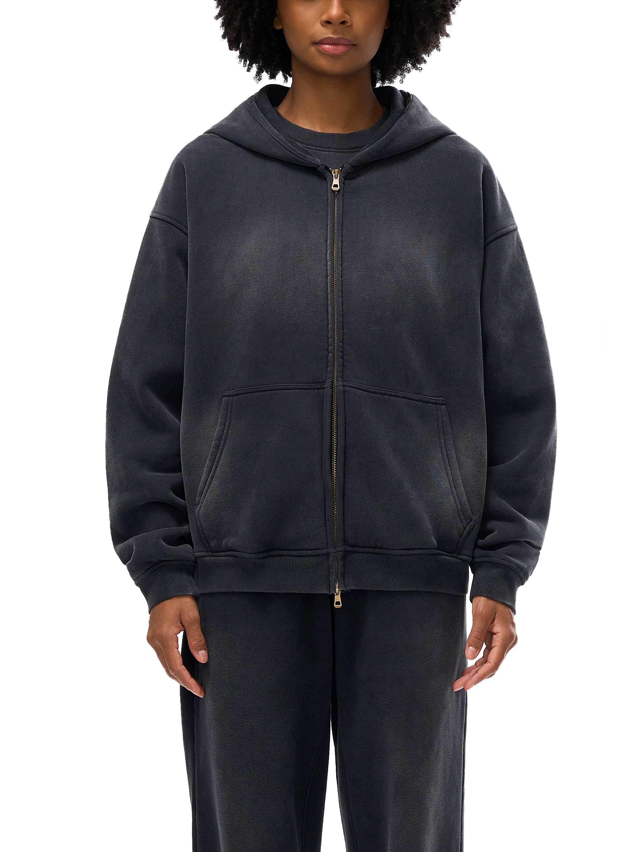 SUN FADED DOUBLE ZIPPER HOODIES