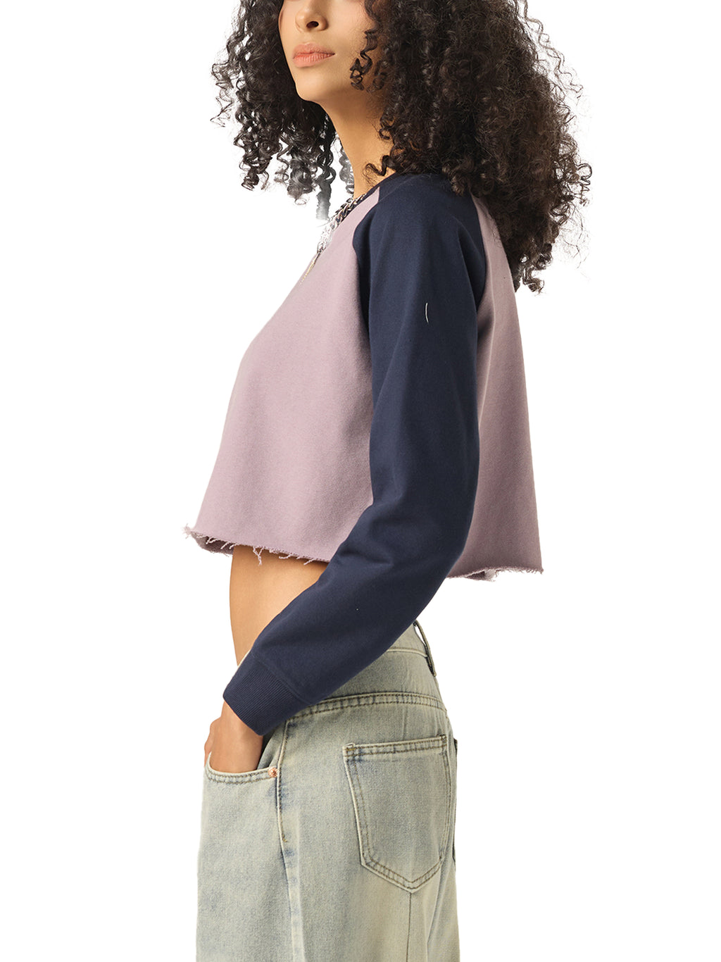 WOMEN'S CROPPED RAGLAN SWEATSHIRT