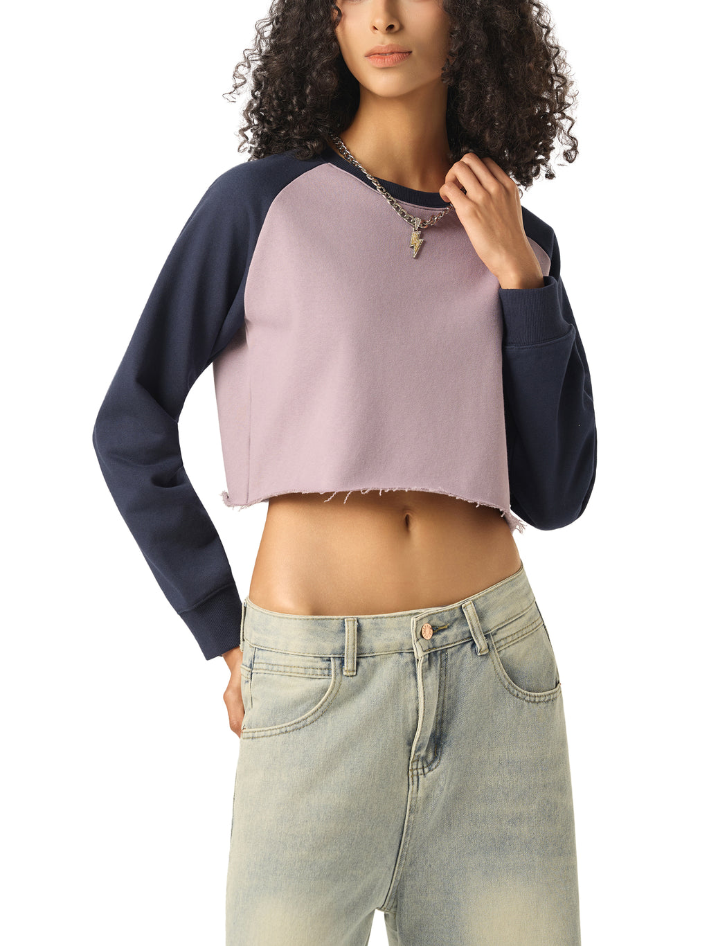 WOMEN'S CROPPED RAGLAN SWEATSHIRT