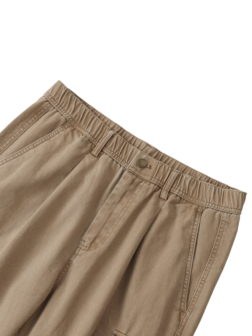 100% COTTON ELASTIC WAIST CARGO PANTS