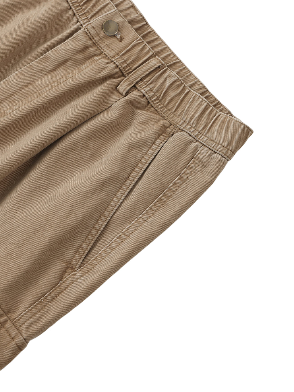 100% COTTON ELASTIC WAIST CARGO PANTS
