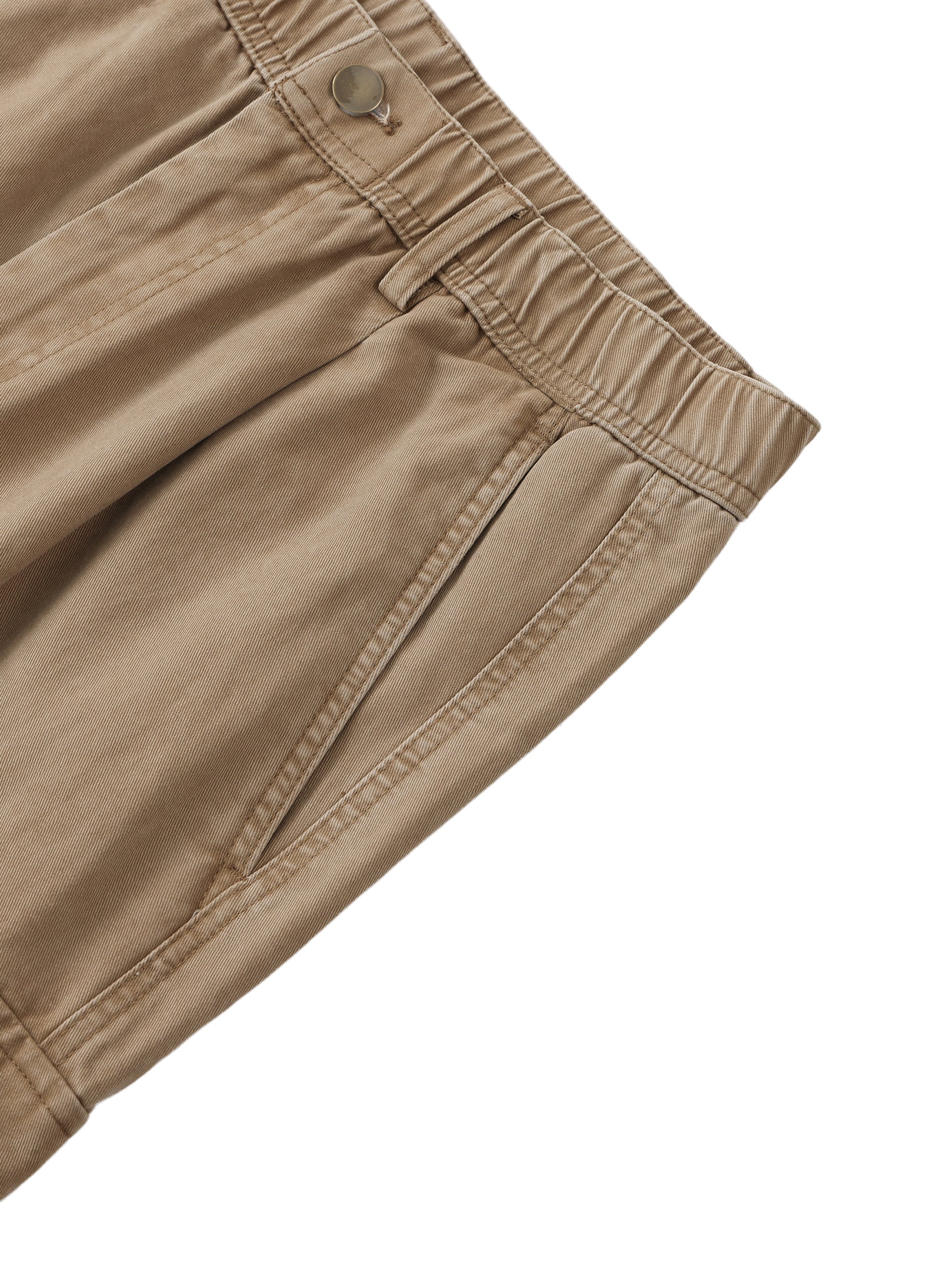 100% COTTON ELASTIC WAIST CARGO PANTS