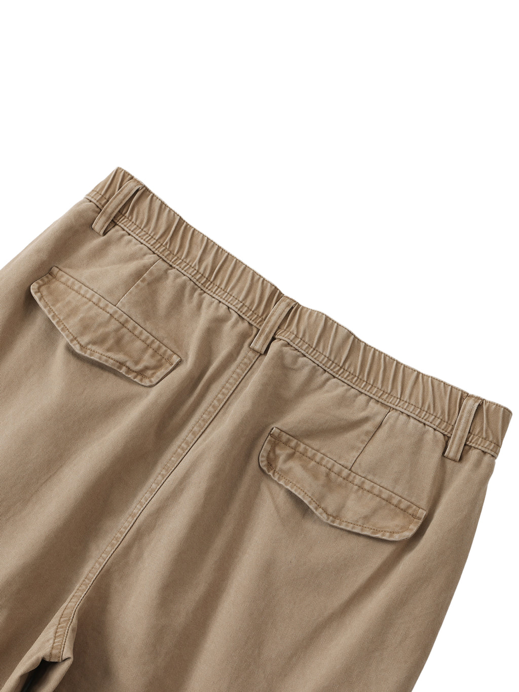 100% COTTON ELASTIC WAIST CARGO PANTS