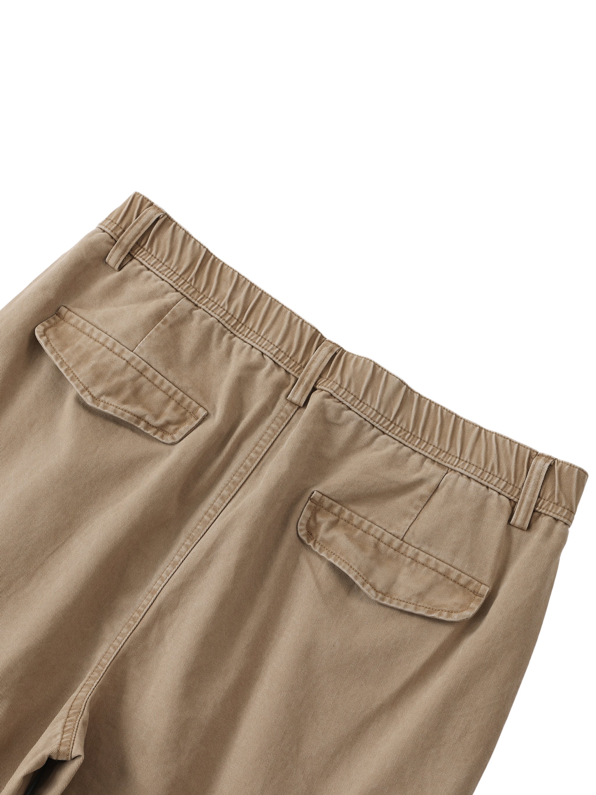 100% COTTON ELASTIC WAIST CARGO PANTS