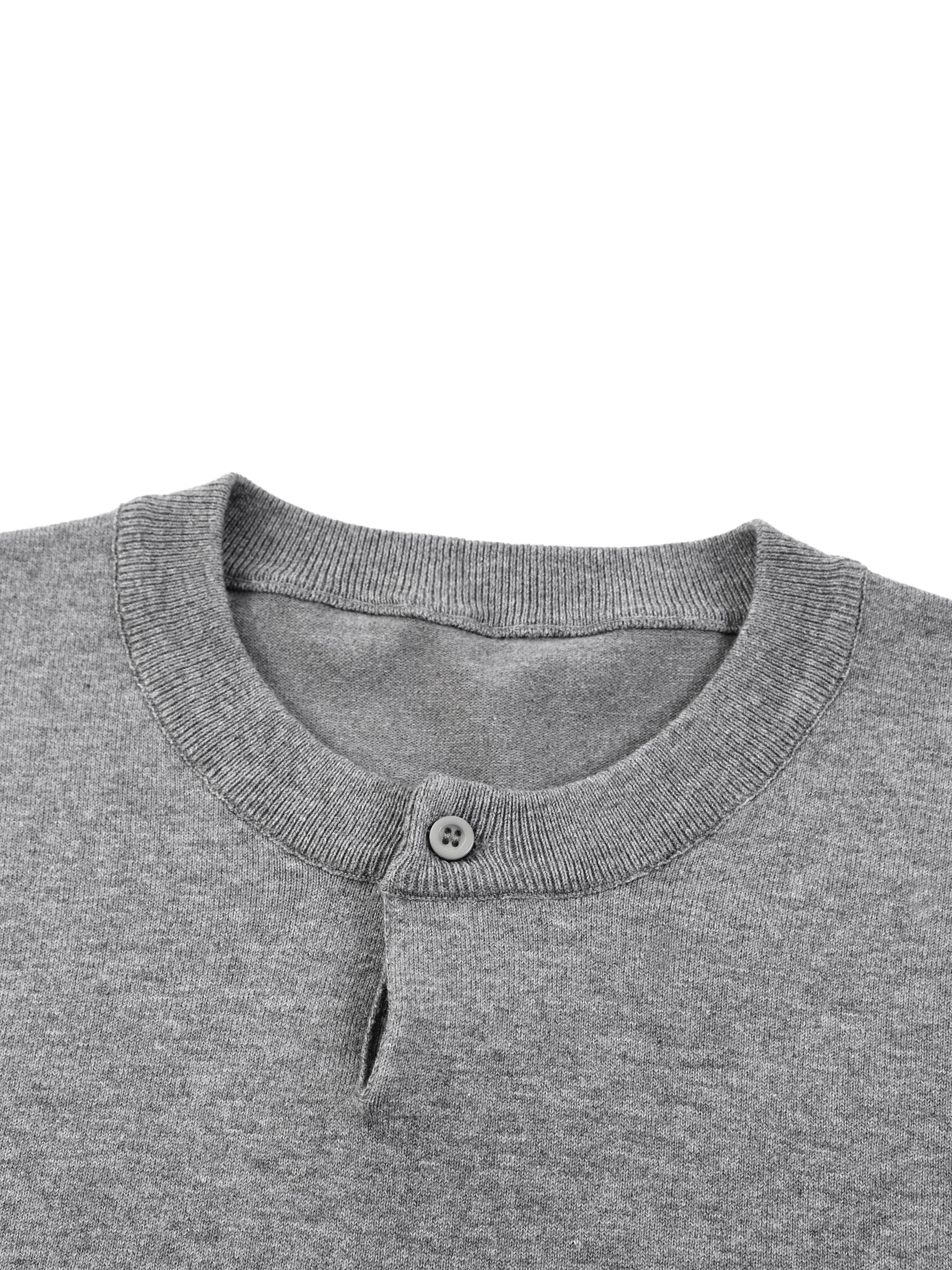 100% COTTON KNIT HENLEY