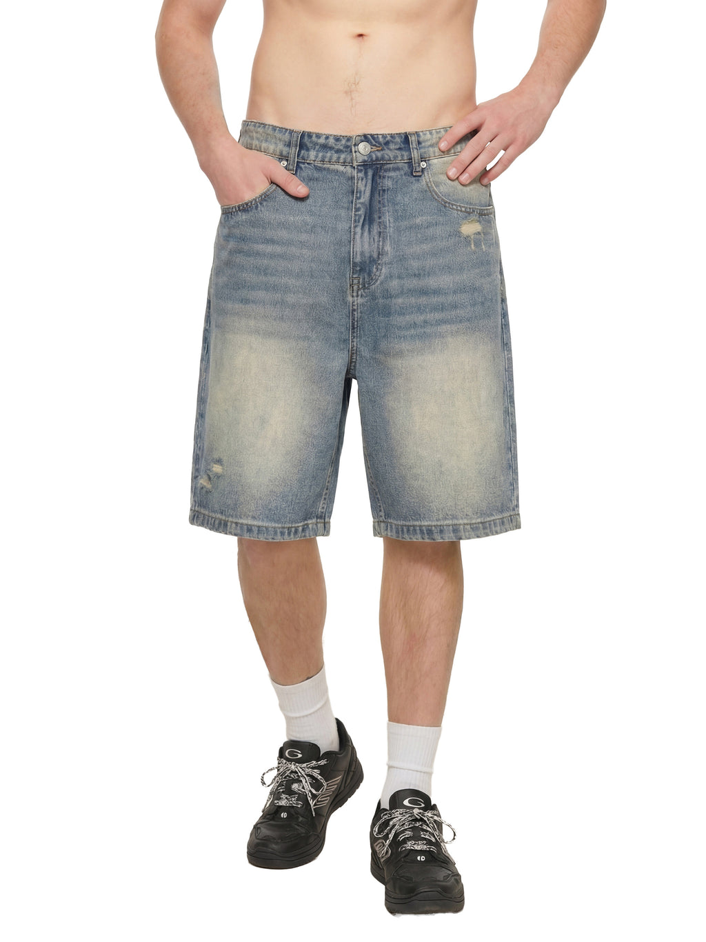 DENIM REPAIR SHORTS