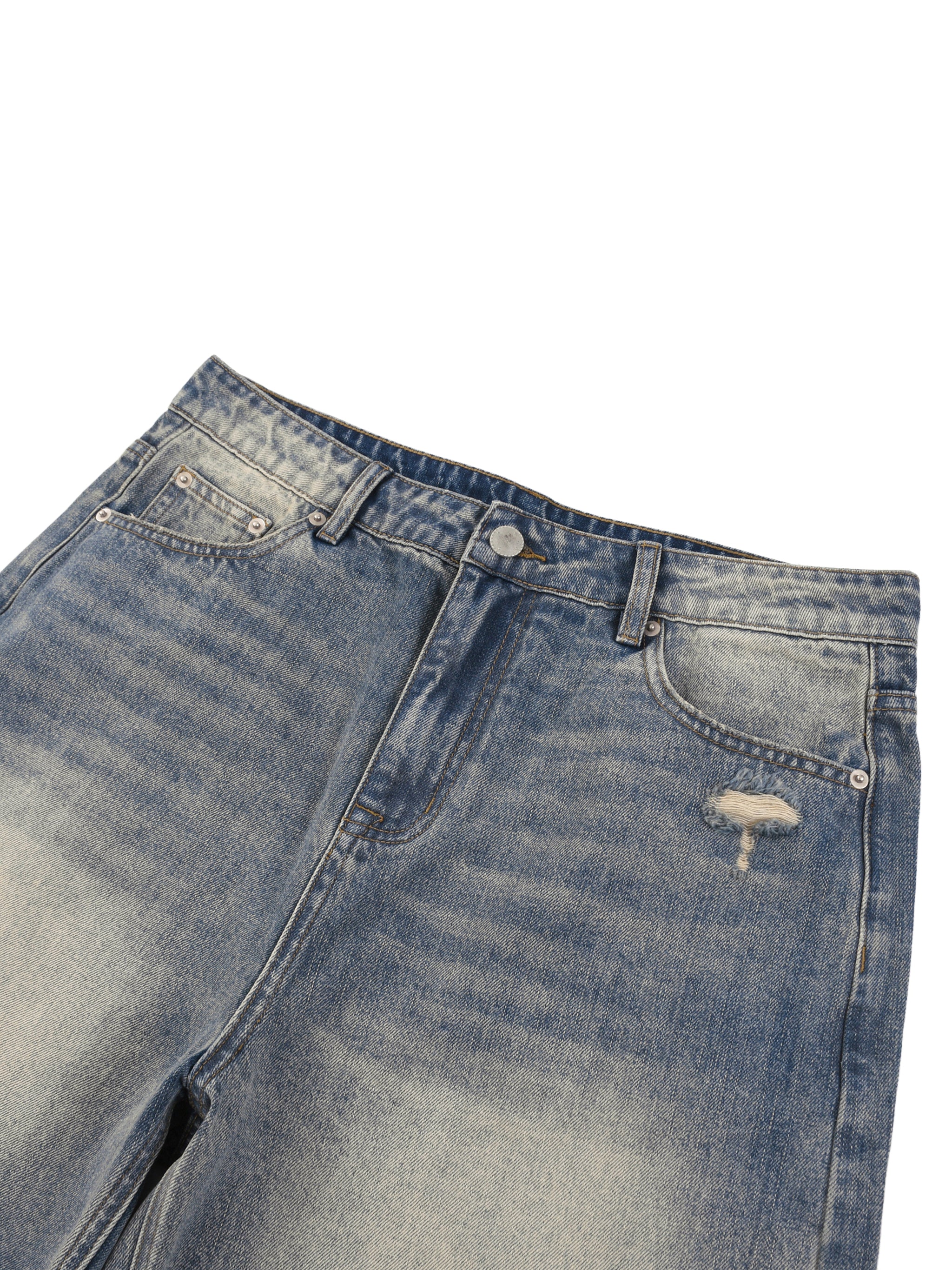 DENIM REPAIR SHORTS