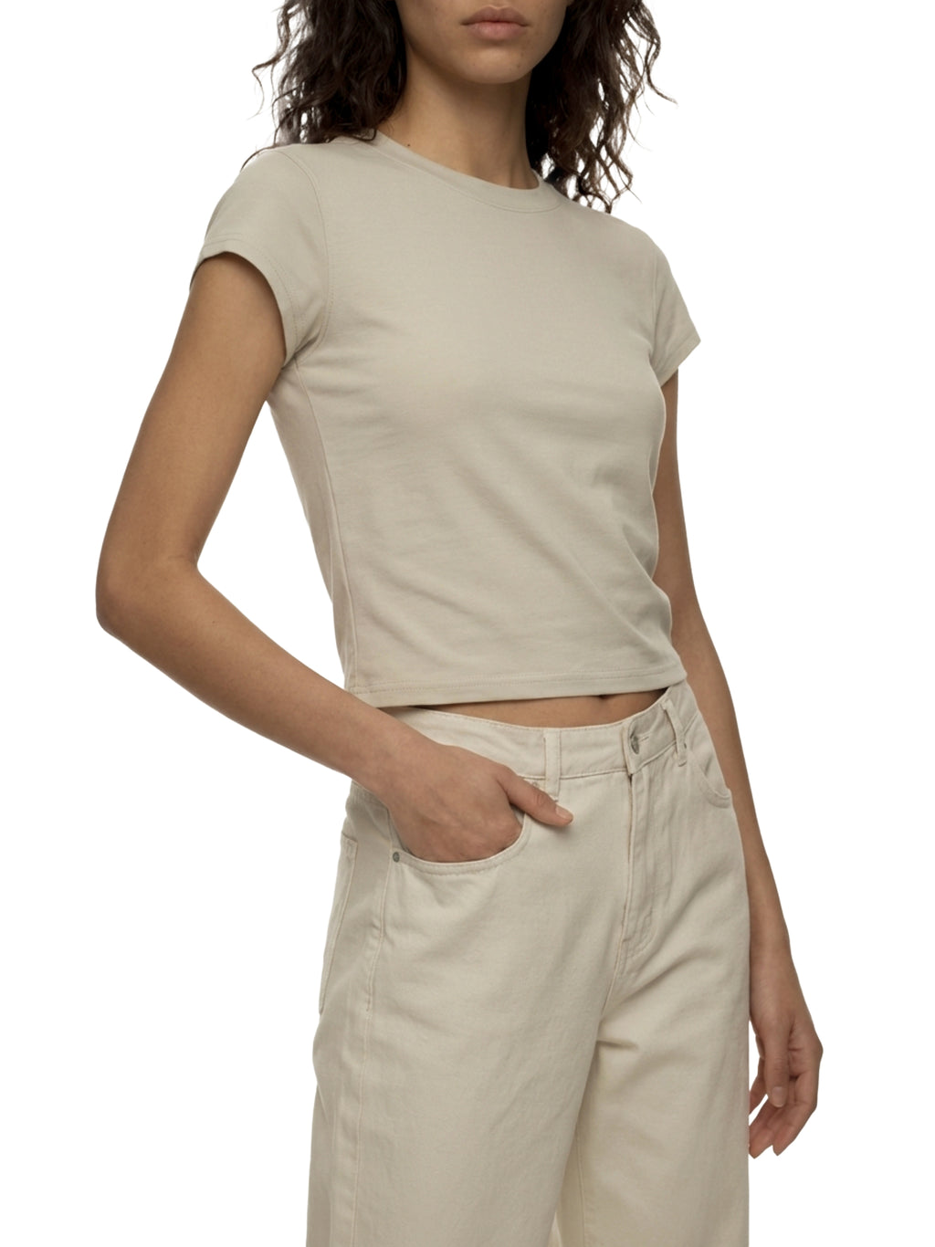 WOMEN'S SLIM CROPPED T-SHIRT