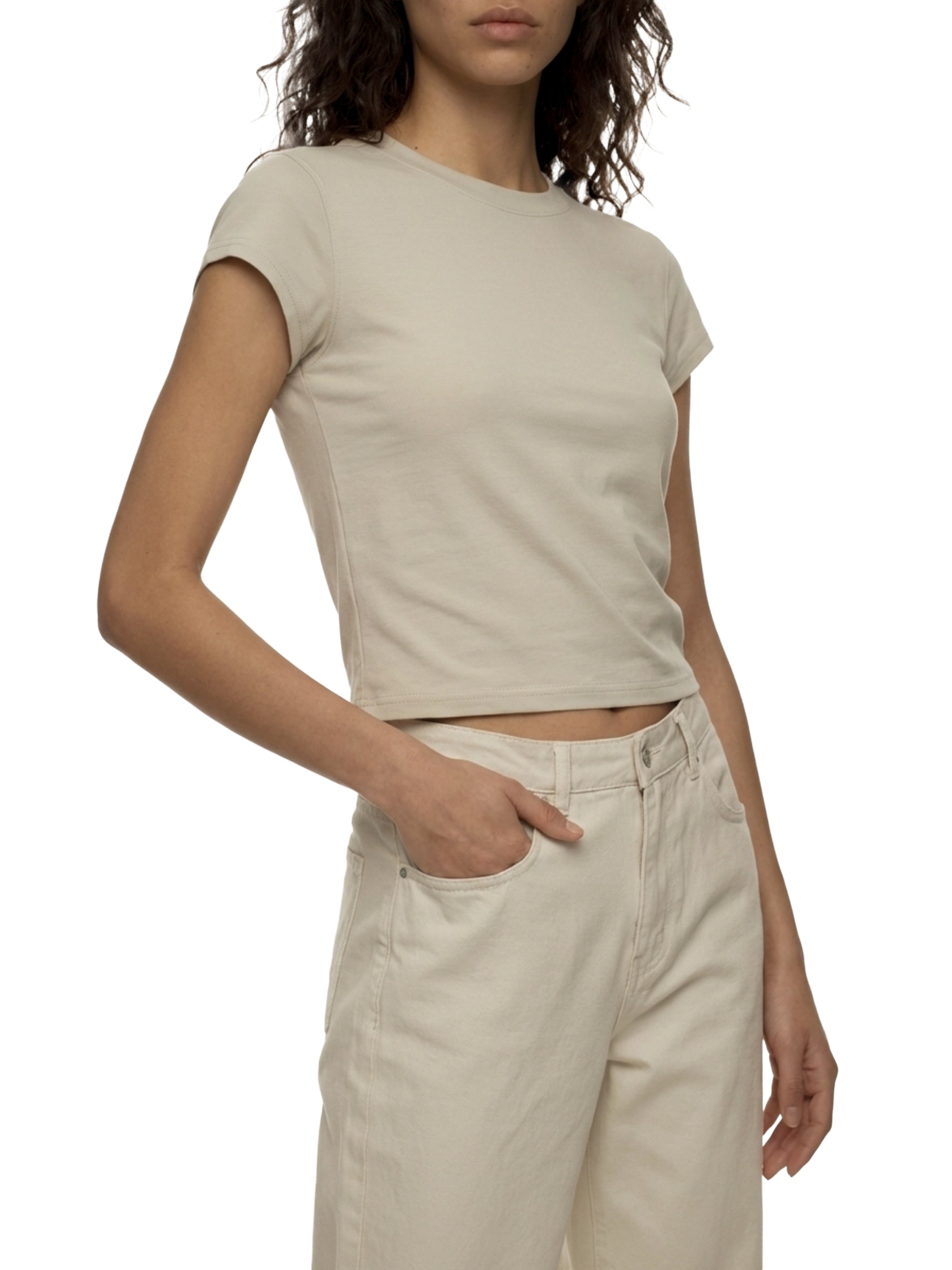 WOMEN'S SLIM CROPPED T-SHIRT