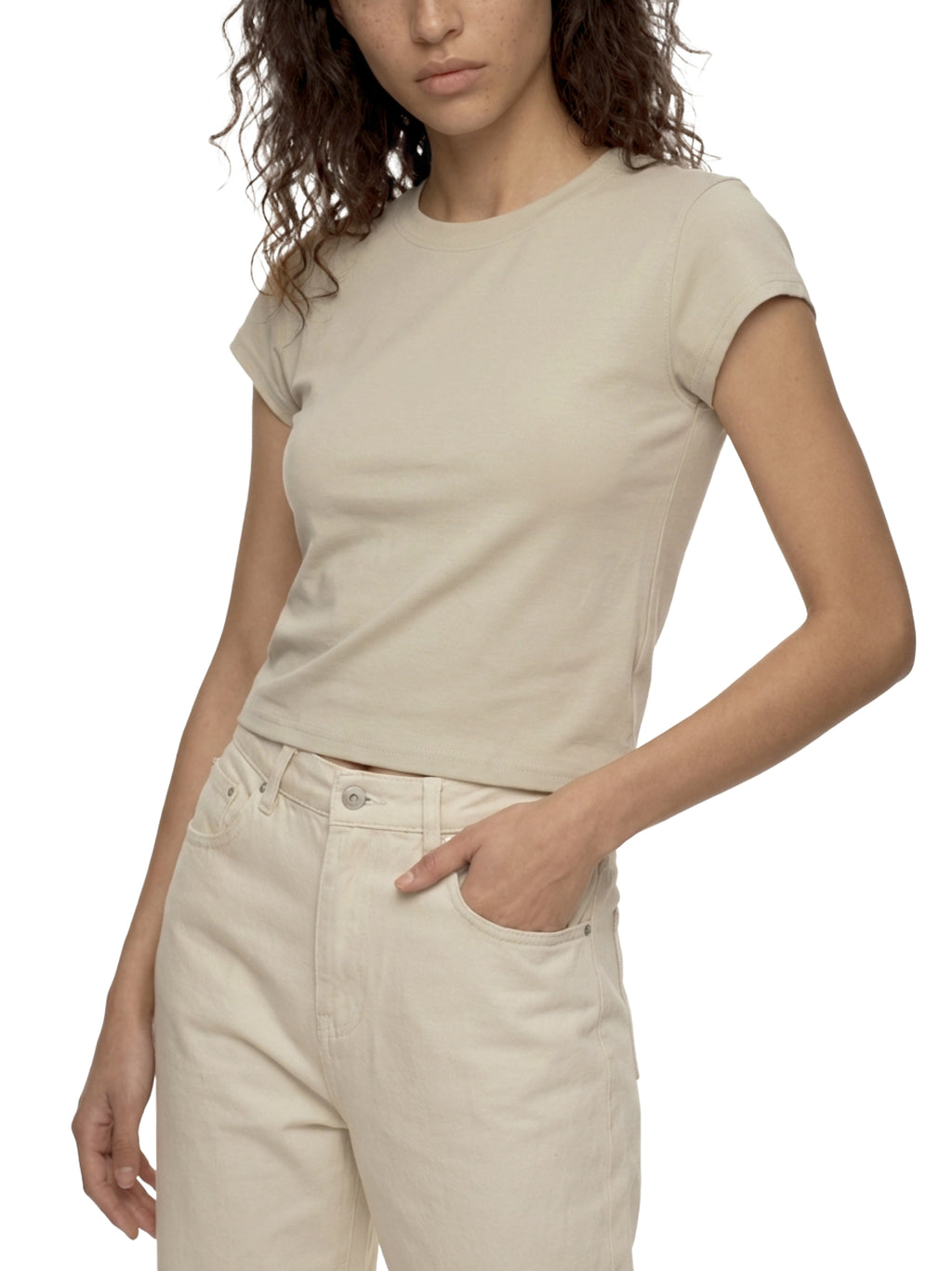 WOMEN'S SLIM CROPPED T-SHIRT
