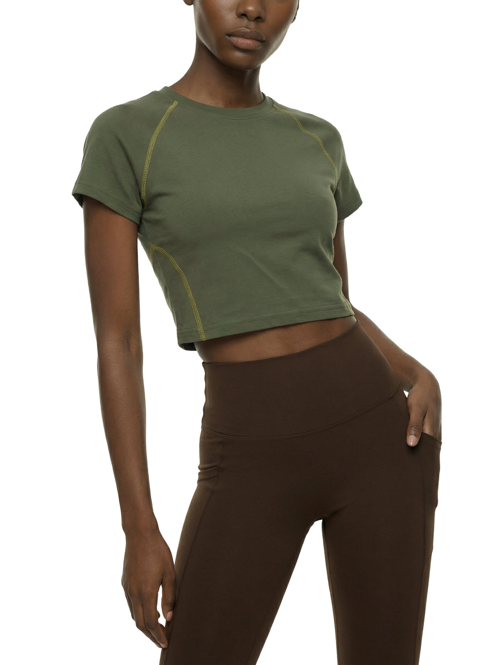 WOMEN'S RAGLAN STITCH CROP TOP